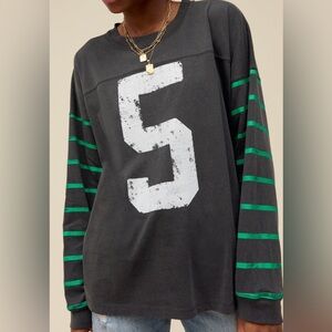 Daydreamer Varsity Tee long Sleeve Jersey Look Size Small NWOT
